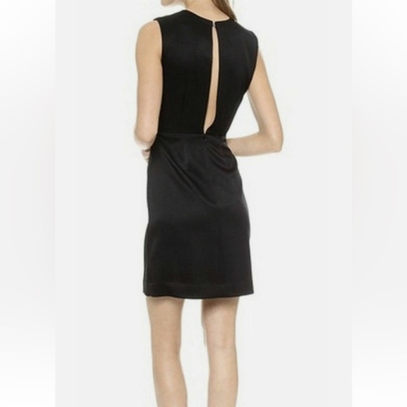 L'AGENCE Trapeze Black Backless A Line Dress Low Cut Keyhole - Picture 3 of 15